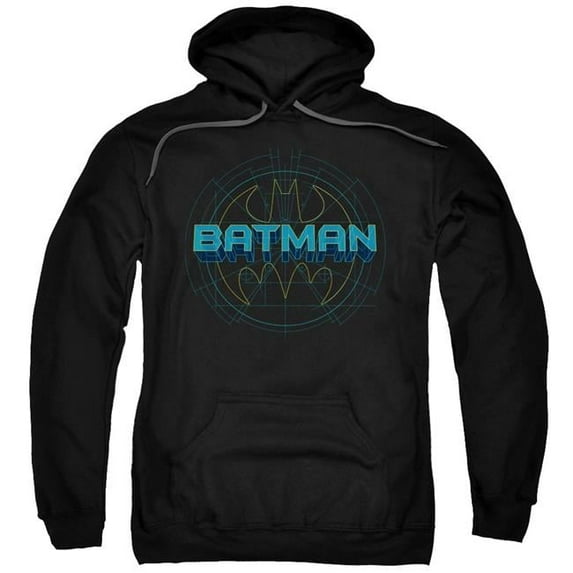 Trevco BM2240-AFTH-7 Batman & Bat Tech Logo Adult Pull-Over Hoodie, Black - 4X