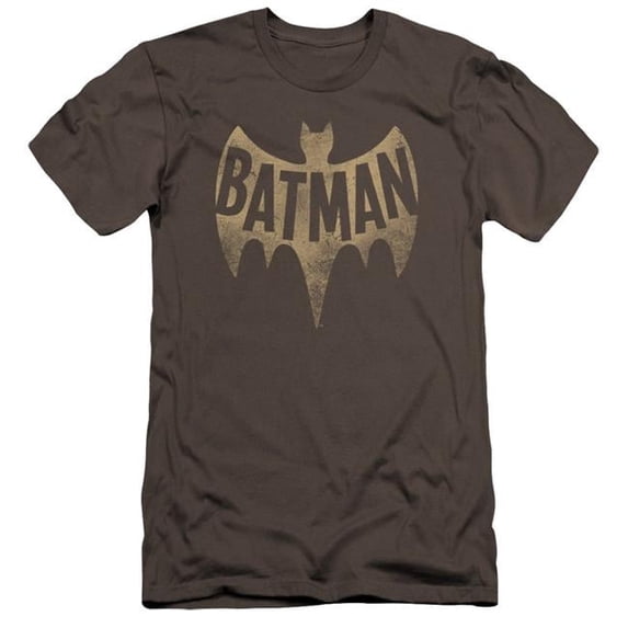 Trevco Batman Classic TV & Vintage Logo Adult Cotton Premium Canvas Brand Slim Fit 30-1 T-Shirt, Charcoal - Small