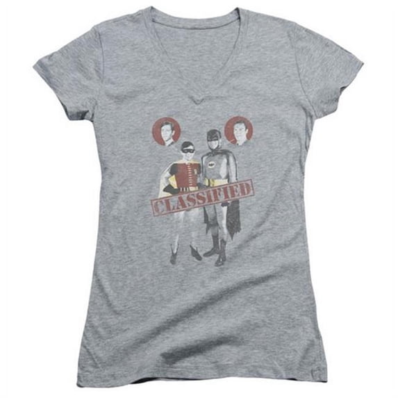 Trevco Batman Classic Tv-Classified - Junior Tee - Athletic Heather- Small