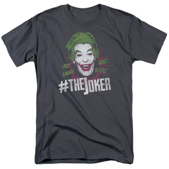 Trevco Batman Classic Tv-Joker - Short Sleeve Adult 18-1 Tee - Charcoal- 5X