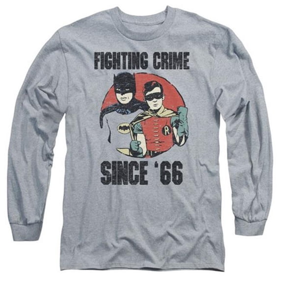 Trevco Batman Classic Tv-Since 66 - Long Sleeve Adult 18-1 Tee - Athletic Heather- Medium