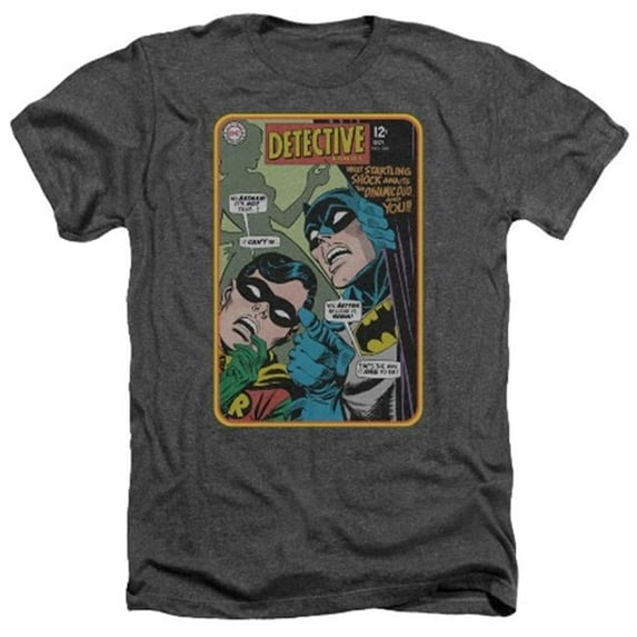 Trevco Batman-Detective No. 380 - Adult Heather Tee - Charcoal- Small
