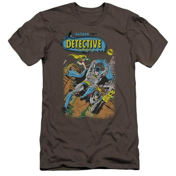Trevco BM1804-PSF-2 Batman & Detective No. 487 Adult Cotton Premium Canvas Brand Slim Fit 30-1 T-Shirt, Charcoal - Medium
