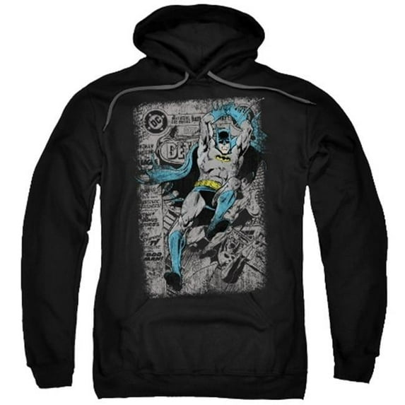 Trevco Batman-Detective No. 487 Distress - Adult Pull-Over Hoodie - Black- 2X
