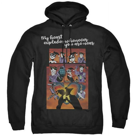 Trevco BM2929-AFTH-4 Batman & Explode-Adult Pull-Over Hoodie, Black - Extra Large