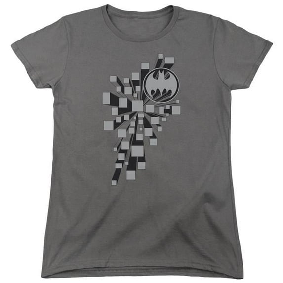 Trevco Batman & Gotham 3D Short Sleeve Cotton Womens T-Shirt, Charcoal - Extra Large