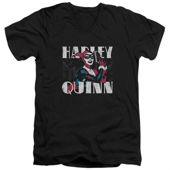 Trevco Batman-Harley Bold - Short Sleeve Adult 30-1 Tee - Black- Extra Large
