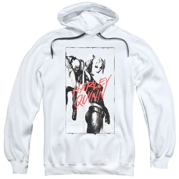 Batman Men's Inked Quinn Hooded Sweatshirt X-Large White