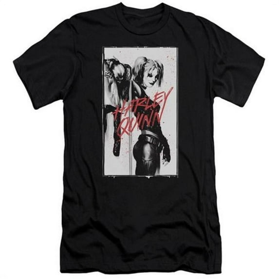 Trevco Batman-Inked Quinn - Short Sleeve Adult 30-1 Tee - Black- Extra Large