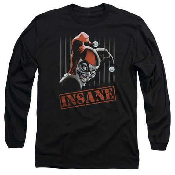Trevco Batman & Insane Adult Cotton Long Sleeve 18-1 T-Shirt, Black - Extra Large