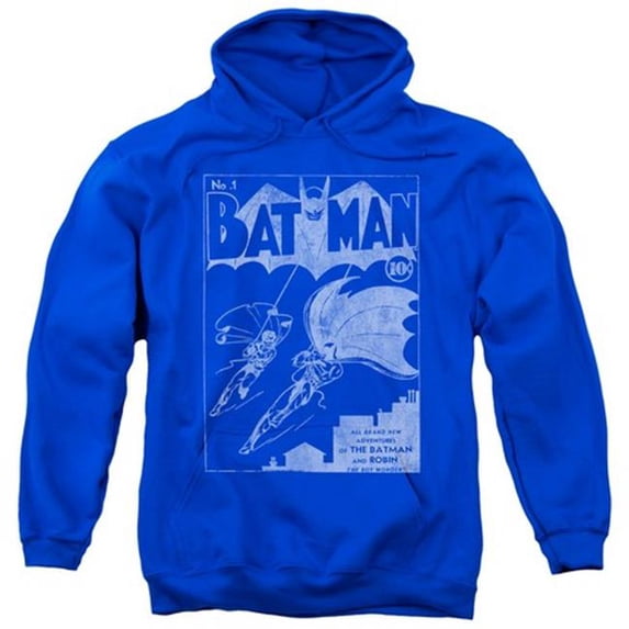 Trevco Batman-Issue 1 Cover - Adult Pull-Over Hoodie - Royal Blue- 2X
