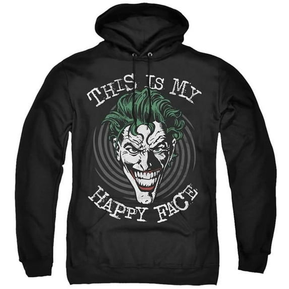 Trevco BM2988-AFTH-8 Batman & Maniacal Spiral-Adult Pull-Over Hoodie, Black - 5X