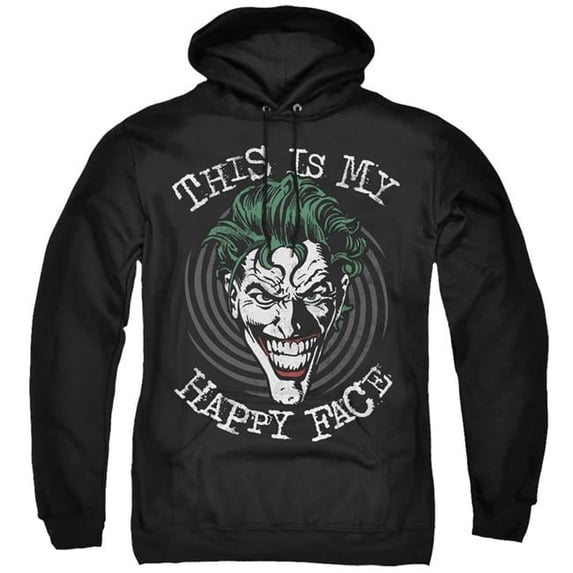 Trevco Batman & Maniacal Spiral-Adult Pull-Over Hoodie, Black - Medium