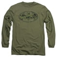 thumbnail image 1 of Trevco Batman-Marine Camo Shield - Long Sleeve Adult 18-1 Tee - Military Green- Medium, 1 of 2