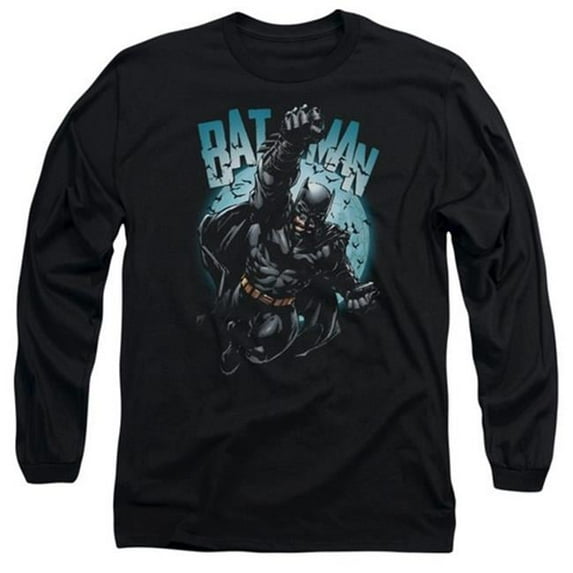 Trevco Batman-Moon Knight - Long Sleeve Adult 18-1 Tee - Black- Large