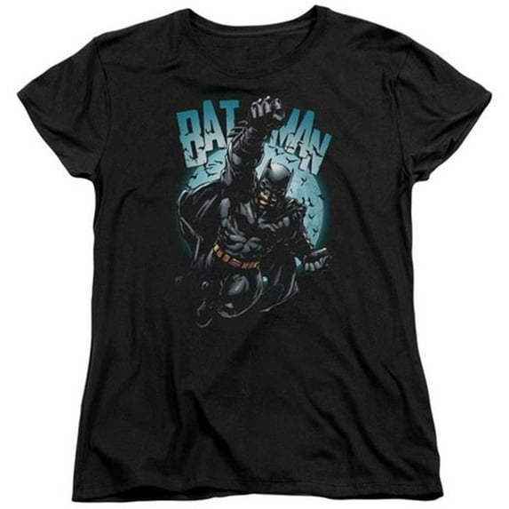 Trevco Batman-Moon Knight - Short Sleeve Womens Tee - Black- Medium