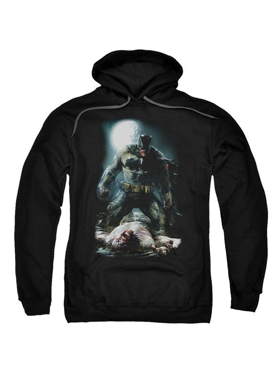 BM2690-AFTH-2 Batman Mudhole-Adult Pull-Over Hoodie, Black - Medium