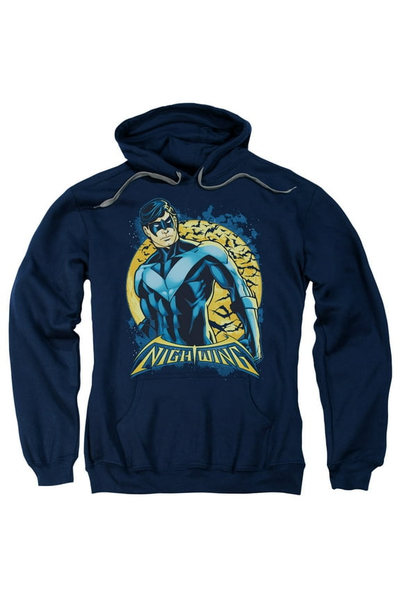 Trevco Batman-Nightwing Moon - Adult Pull-Over Hoodie - Navy- Medium