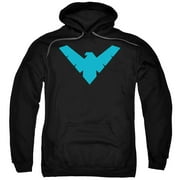 NEWGROOVE Trevco Batman-Nightwing Symbol - Adult Pull-Over Hoodie - Black- Large