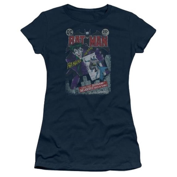 Trevco Batman-No. 251 Distressed - Short Sleeve Junior Sheer Tee - Navy- 2X