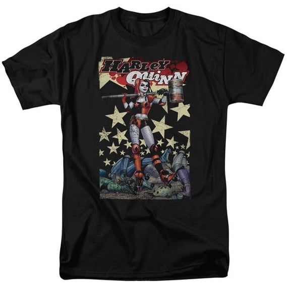 Trevco Batman & Quinn One Adult Regular Fit Cotton Short Sleeve 18-1 T-Shirt, Black - 6X