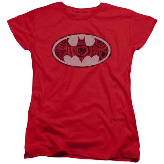Trevco Batman & Rosey Signal Womens Cotton Short Sleeve T-Shirt, Red - Small