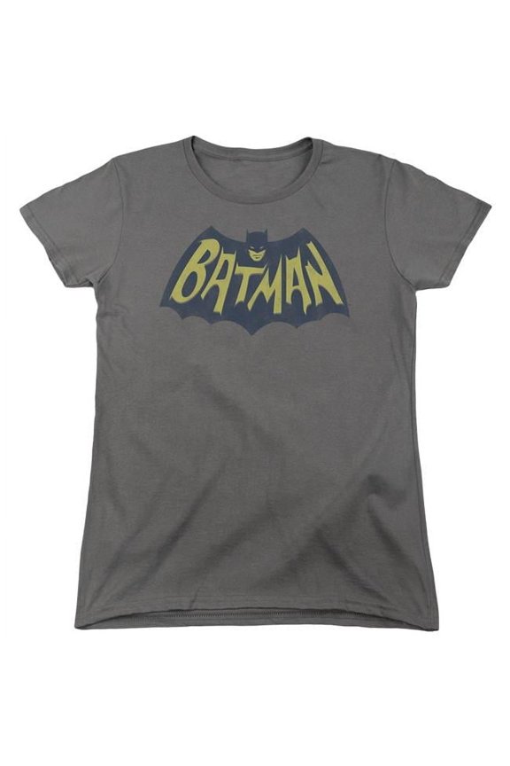 Batman & Show Bat Logo Short Sleeve Cotton Womens T-Shirt, Charcoal - Extra Large