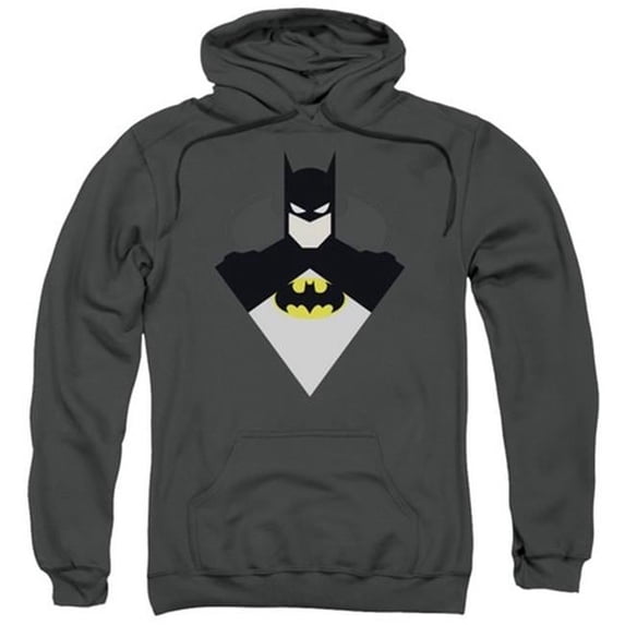 Trevco Batman-Simple Bat - Adult Pull-Over Hoodie - Charcoal- Medium