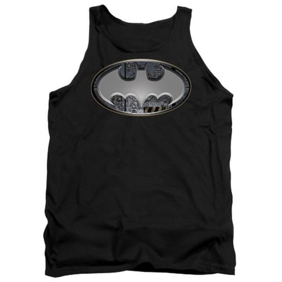 Trevco Batman-Steel Wall Shield - Adult Tank Top - Black, Extra Large