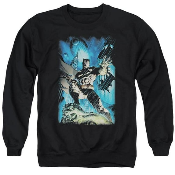 Trevco Batman & Stormy Dark Knight Adult Crewneck Sweatshirt, Black - 3X