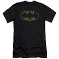 thumbnail image 1 of Trevco  Batman & Tattered Logo Adult Cotton Premium Canvas Brand Slim Fit 30-1 T-Shirt, Black - Small, 1 of 1