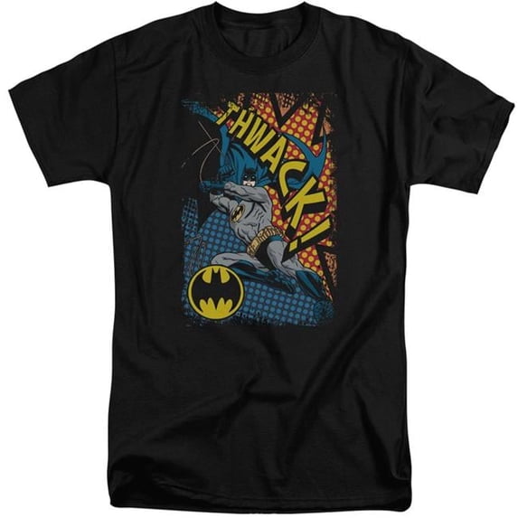 Trevco BM1838-ATT-6 Batman & Thwack Adult Cotton Tall Fit Short Sleeve T-Shirt, Black - 3X