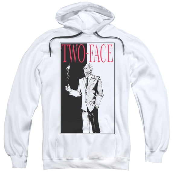 Trevco Batman-Two Face - Adult Pull-Over Hoodie - White, 3X
