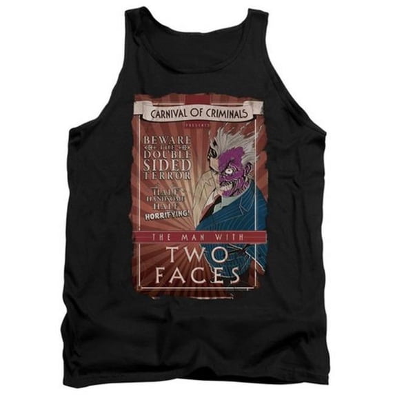 Trevco Batman-Two Faces - Adult Tank Top - Black- Large
