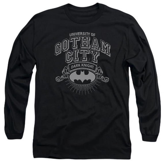 Trevco Batman-University Of Gotham - Long Sleeve Adult 18-1 Tee - Black- Extra Large