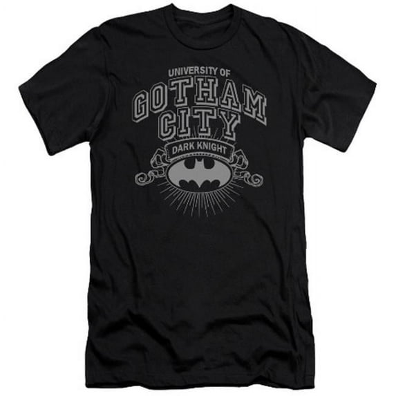 Trevco Batman-University Of Gotham - Short Sleeve Adult 30-1 Tee - Black- Medium