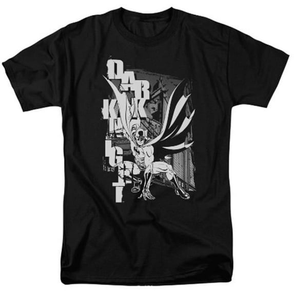 Trevco Batman-Vertical Letters Short Sleeve Adult 18-1 Tee - Black - Medium