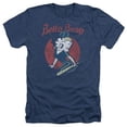 thumbnail image 1 of Betty Boop Animated Cartoon Character Baseball Pin-Up Adult Heather T-Shirt Tee, 1 of 1