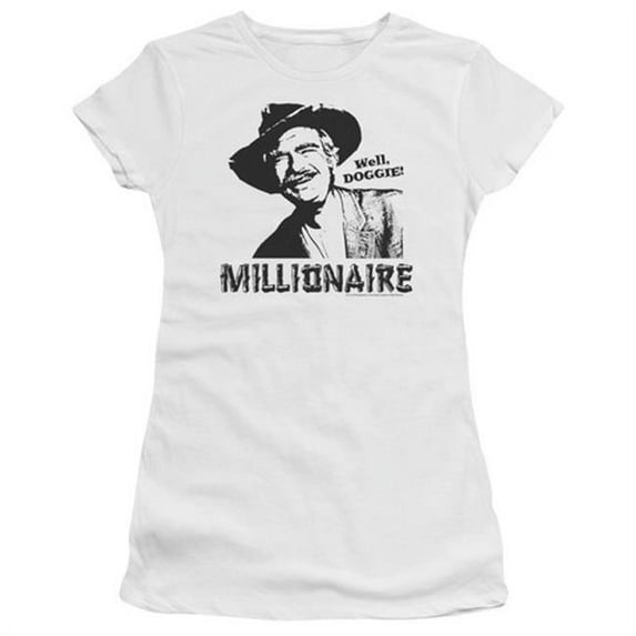 Trevco Beverly Hillbillies-Millionaire - Short Sleeve Junior Sheer Tee - White- Large