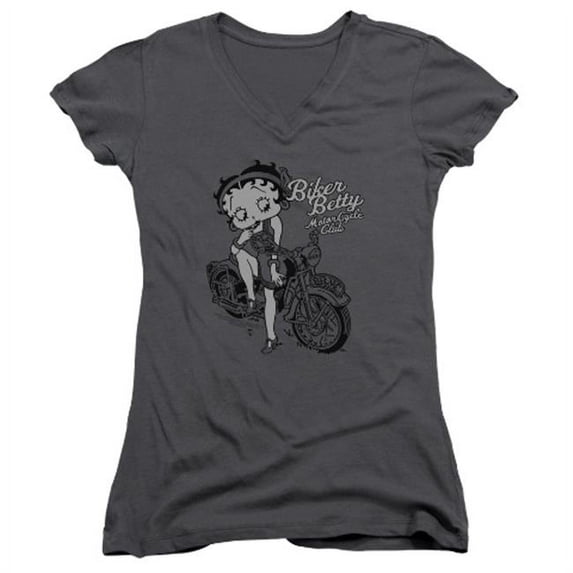 Trevco Boop-Bbmc - Junior V-Neck Tee - Charcoal, Large