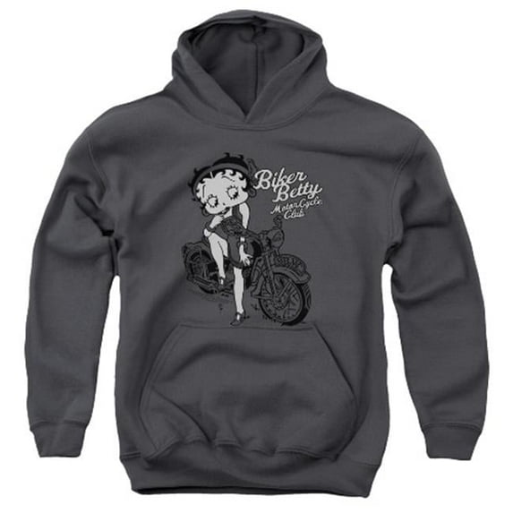 Trevco Boop-Bbmc - Youth Pull-Over Hoodie - Charcoal- Small