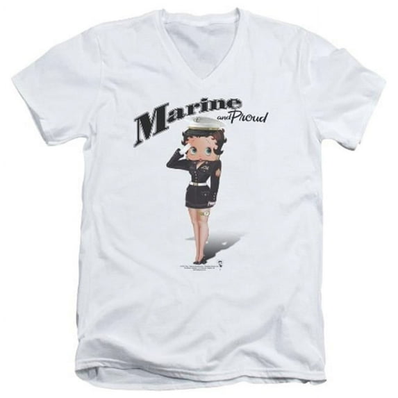 Trevco Boop-Marine Boop - Short Sleeve Adult 30-1 Tee - White, 2X