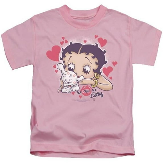 Trevco Boop-Puppy Love - Short Sleeve Juvenile 18-1 Tee - Pink- Small 4