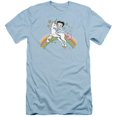 thumbnail image 1 of Betty Boop Cartoon Unicorn & Rainbows Adult Slim T-Shirt Tee, 1 of 1