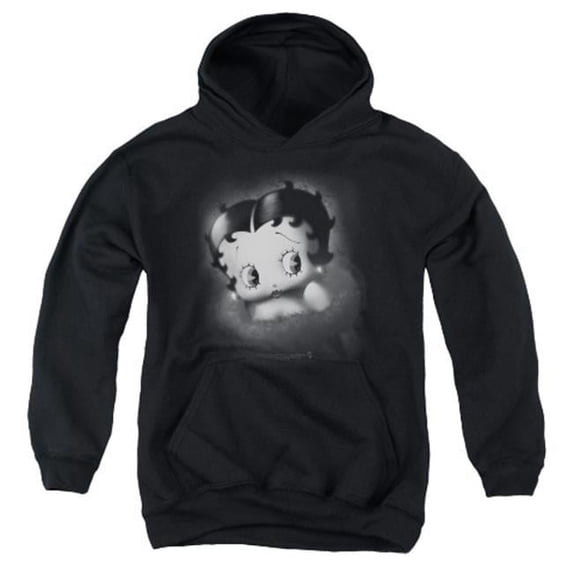 Trevco Boop-Vintage Star - Youth Pull-Over Hoodie - Black- Extra Large