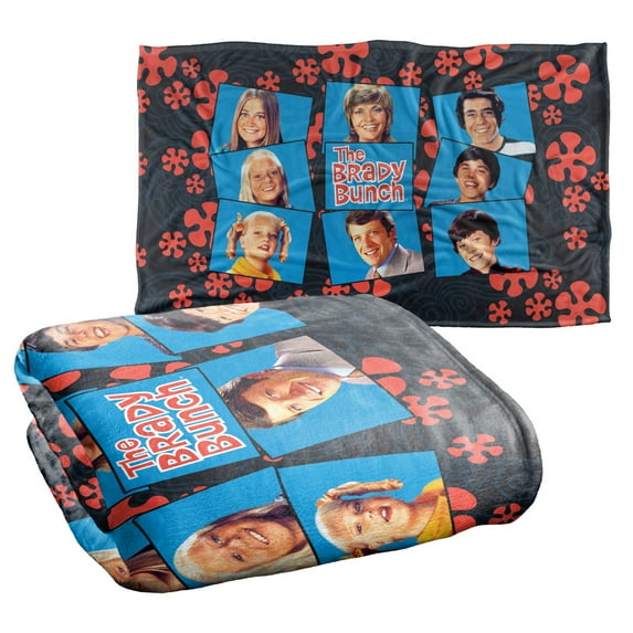 Trevco Brady Bunch Squares Silky Touch Super Soft Throw Blanket 36' x 58'
