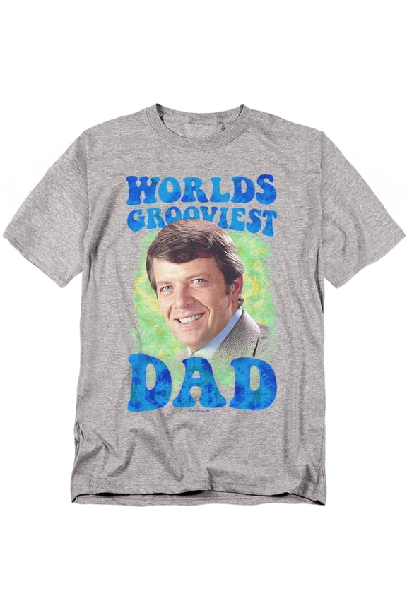 Brady Bunch-Worlds Grooviest - Short Sleeve Adult 18-1 Tee - Athletic Heather- Extra Large
