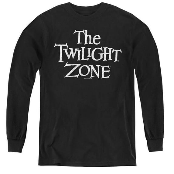 Trevco CBS1001-YL-2 Twilight Zone & Logo-Youth Long Sleeve Tee, Black - Medium