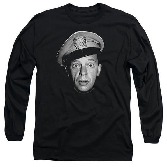 Trevco CBS1020-AL-6 Andy Griffith & Barney Head Long Sleeve Adult Cotton 18-1 T-Shirt, Black - 3X