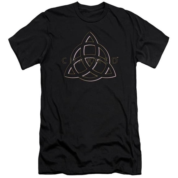 Trevco CBS1022-PSF-2 Charmed & Triple Linked Logo Premium Canvas Adult Cotton Slim Fit 30-1 T-Shirt, Black - Medium